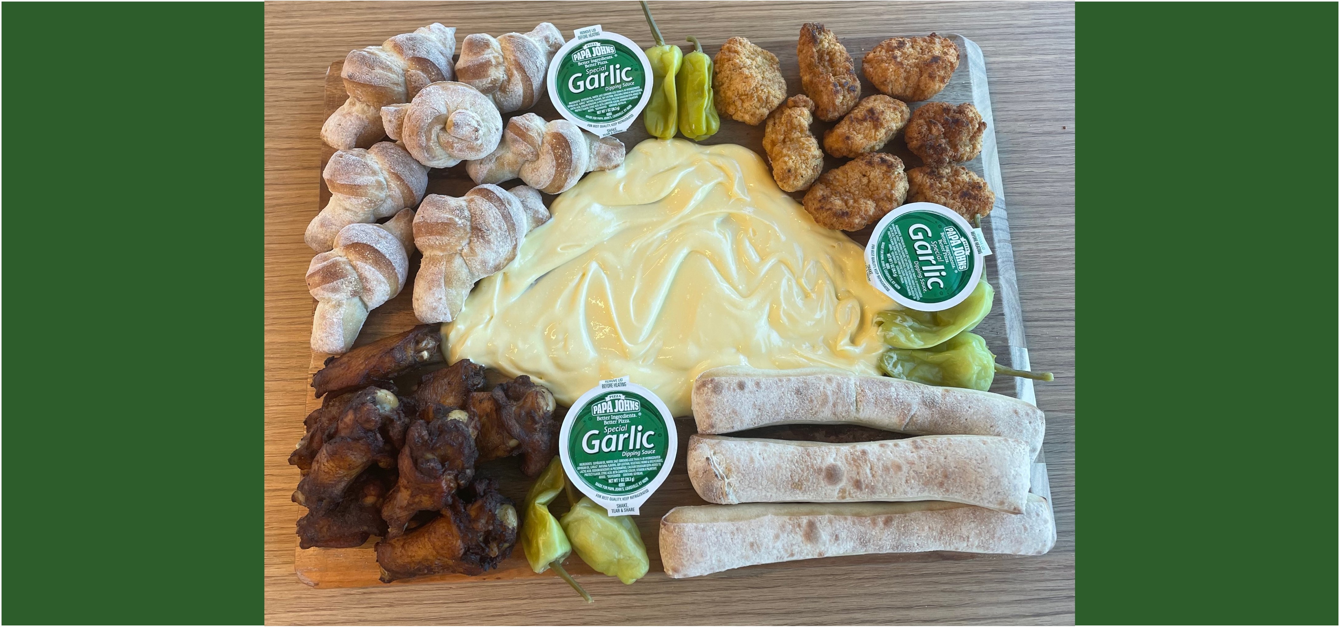 Papa Johns Garlic Sauce Board