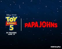 Papa Johns Teams Up with Disney and Pixar for the release of Toy Story 5
